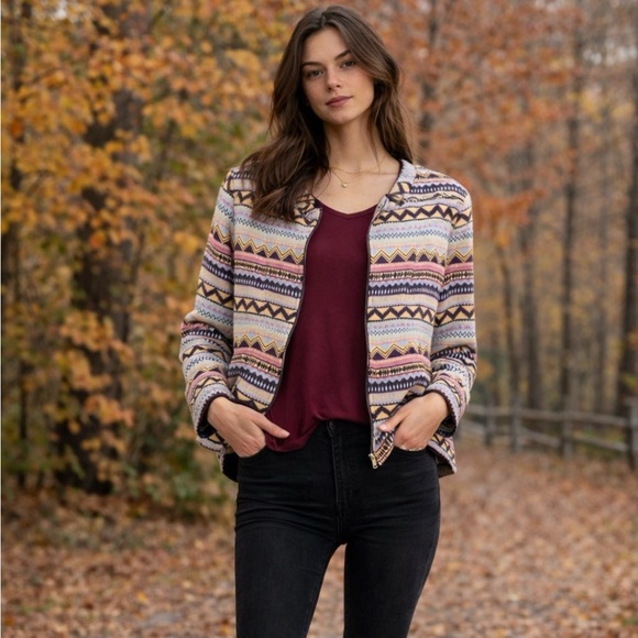 Octavia Jackets & Blazers - Octavia Women's Multicolor Patterned Blazer, classic Work jacket